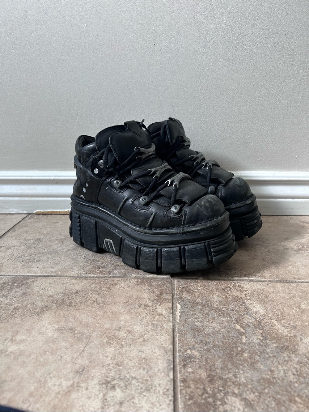 New Rock - Chunky Black Platform Shoes